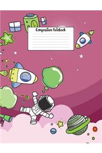 Composition Notebook: 7.44 X 9.69 College Ruled Paper Notebook, Appreciation, Quote Journal or Diary Unique Inspirational Composition Book Gift for Friend, Family, Teacher - Retirement, Birthday or Gratitude Present - Outer Space Cover