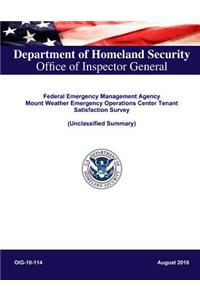 Federal Emergency Management Agency Mount Weather Emergency Operations Center Tenant Satisfaction Survey (Unclassified Summary)