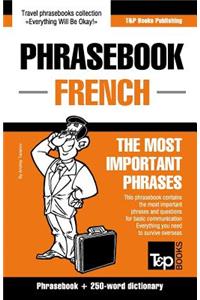 English-French phrasebook and 250-word mini dictionary