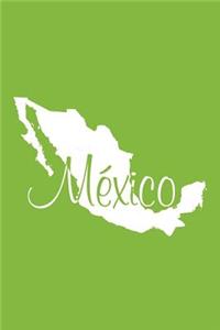 Mexico - Lime Green Lined Notebook with Margins
