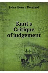 Kant's Critique of judgement