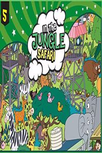 colouring poster for kids (in the jungle safari) For girl and Boy