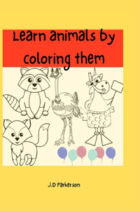 Learn animals by coloring them