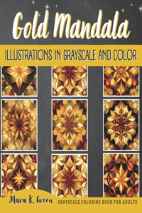 Gold Mandala Illustrations in Grayscale and Color