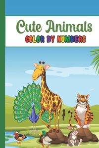 Cute Animals Color by number book