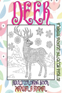 Adult Coloring Book Mandala Animal - Stress Relieving Designs Animals - Deer