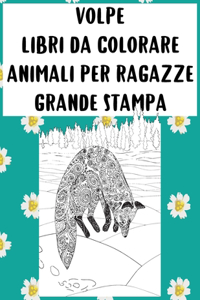 Libri da colorare - Grande stampa - Animali per ragazze - Volpe