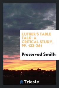 Luther's Table Talk