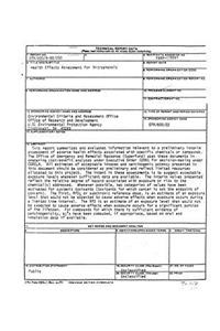 Health Effects Assessment for Nitrophenols