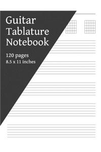 Guitar Tablature Notebook 120 Pages 8.5 x 11 inches
