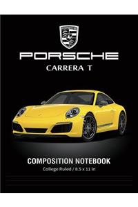 Porsche Carrera T Composition Notebook College Ruled / 8.5 x 11 in