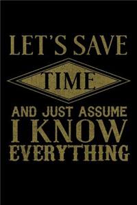 Let's Save Time And Just Assume I Know Everything