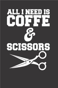 Coffee Scissor Notebook Journal