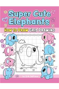 Super Cute Elephants How to Draw Grid Drawing
