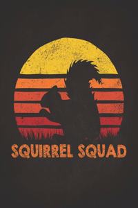 Wild Animal: Squirrel Squad Retro Sunset Silhouette Vintage Safari Dotted Bullet Notebook Journal Dot Grid Planner Organizer Zoo Keeper Spirit Kids in Rain Fores