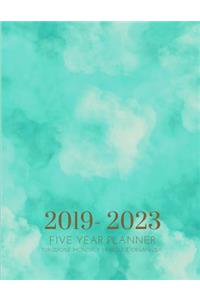 2019-2023 Five Year Planner Turquoise Goals Monthly Schedule Organizer