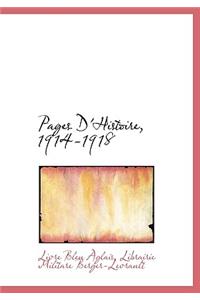 Pages D'Histoire, 1914-1918
