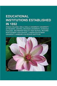 Educational Institutions Established in 1892