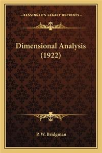 Dimensional Analysis (1922)