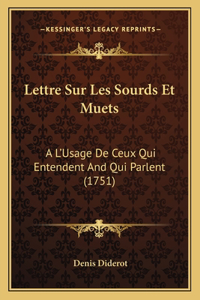 Lettre Sur Les Sourds Et Muets