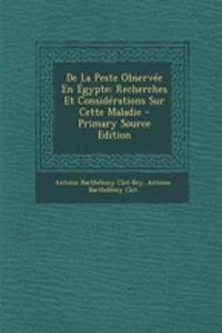 de La Peste Observee En Egypte