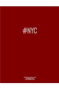 Notebook for Cornell Notes, 120 Numbered Pages, #NYC, Burgundy Cover