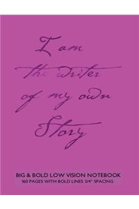 Big & Bold Low Vision Notebook 160 Pages with Bold Lines 3/4 Inch Spacing
