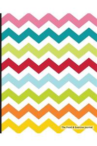 The Food & Exercise Journal - Rainbow Chevron Design