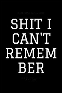 Shit i can't remember