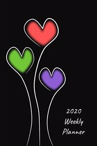 2020 Weekly Planner: Hearts; January 1, 2020 - December 31, 2020; 6" x 9"