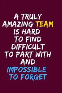 A Truly Amazing Team is Hard to Find Difficult to Part With and Impossible to Forget