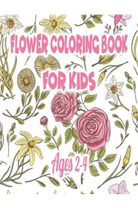 Flower Coloring Book for Kids Ages 2-4
