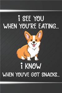 I See You When You're Eating I Know When You've Got Snacks Notebook Journal