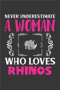 Never Underestimate A Woman Who Loves Rhinos