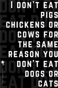 TEAM HERBIVORE I don't eat pigs chickens or cows...