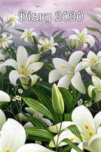 Diary: Lilies - Bespoke, Personalised Desk Diary. Contact Us If You Would Like Your Own Image, Name or Other Text on a Book.