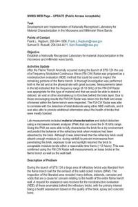 Development and Implementation of Nationally Recognized Laboratory for Material Characterization in the Microwave and Millimeter Wave Bands