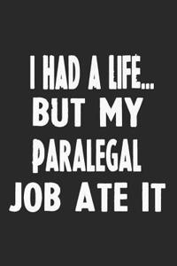 I Had a Life But My Paralegal Job Ate It: Composition Notebook, Ruled, Funny Writing Notebook, Journal for Work, Daily Diary, Planner, Organizer for Paralegals