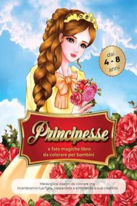 principesse e fate magiche libro da colorare per bambini dai 4-8 anni