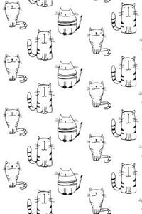 Journal Notebook For Cat Lovers Sketchy Cats Pattern 1