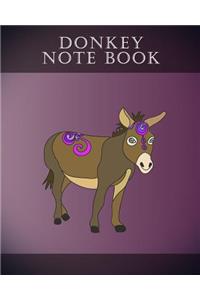 Donkey Note Book: 30 Page Note Book. Each Page Has a Cute Adorable Hand Drawn Donkey Illustration.