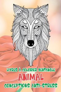 Livres à colorier Zentangle - Conceptions anti-stress - Animal