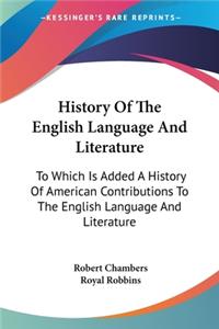 History Of The English Language And Literature