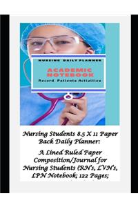 Nursing Students 8.5x11 Paper Back Daily Planner