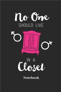No One Should Live In A Closet Notebook