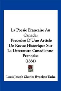 Poesie Francaise Au Canada
