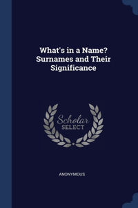 What's in a Name? Surnames and Their Significance
