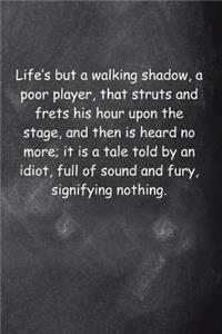 Shakespeare Quote Journal Macbeth Life Sound Fury Chalkboard