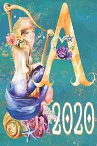 2020 Weekly Planner - Monogram Mermaid Initial 