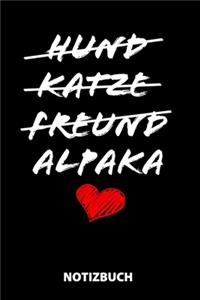 Hund Katze Freund Alpaka Notizbuch